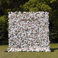 Elain：5D Fabric Artificial rolling up curtain flower wall Rose Morning