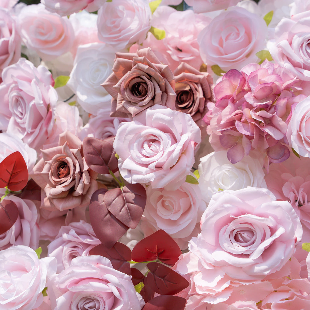 Hush：4D Fabric Artificial zip up curtain flower wall 8ft*8ft Free Shipping