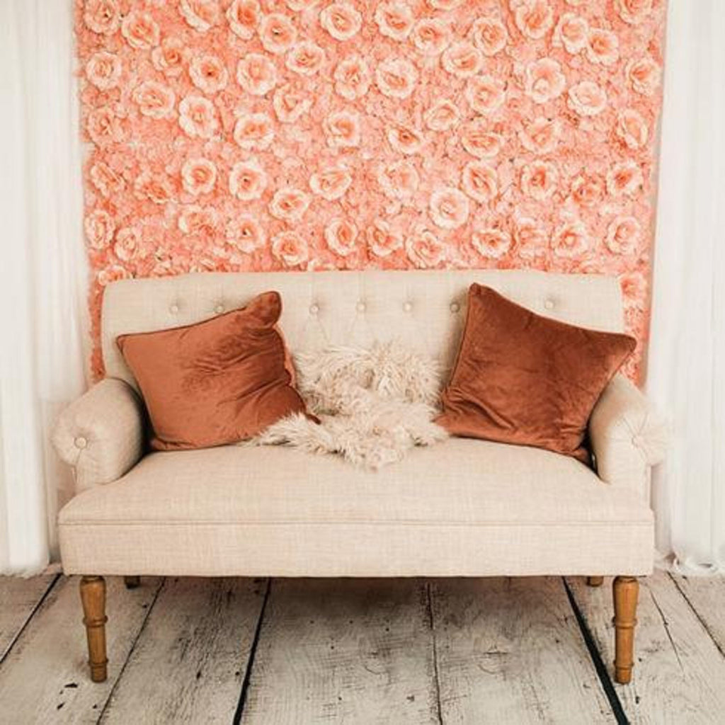11 Sq ft - 4 Panels Blush Silk Rose & Hydrangea Flower Wall Panel For Birthday Party, Photography Backdrop, Flower Panel, Wedding Decor