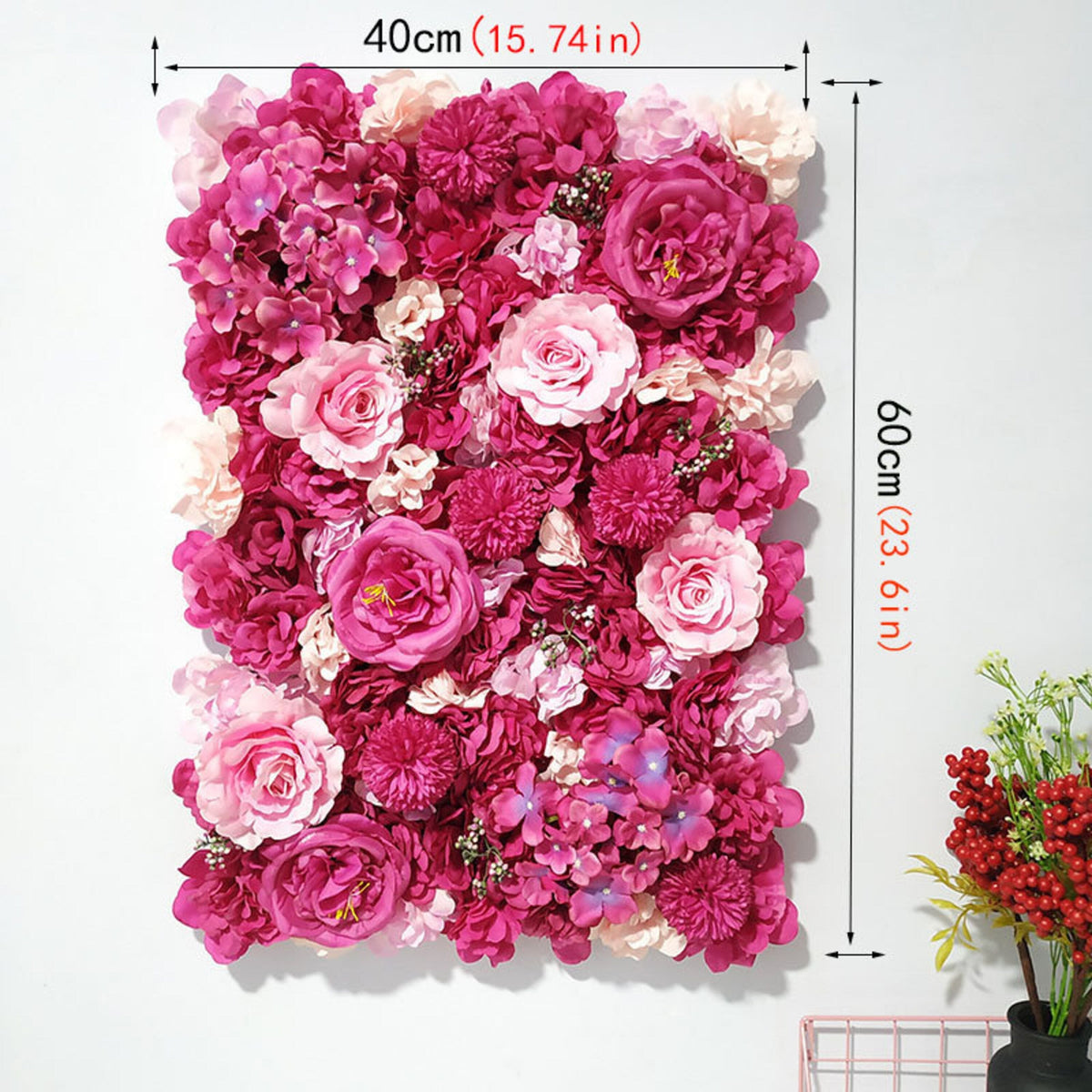 Silk Rose Flowers 3D Backdrop Wall Wedding Decoration Artificial Flower Wall Panel for Home Decor Backdrops Baby Shower,Party backdrop Decor