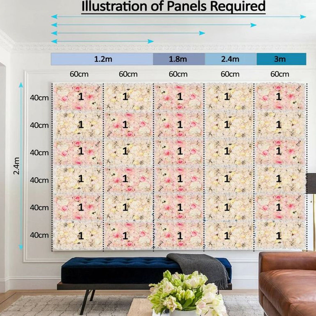 Beauty Flower Wall For Wedding Photography Backdrop Baby Shower Special Event Arrangement Decor Floral Panels 15.75x23.62inch