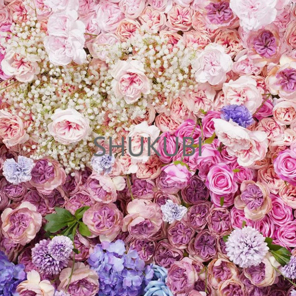 New Design Gradul Colors Flower Wall For Wedding Arrangement Event Salon Party Photography Backdrop Fabric Rolling Up Curtain Fabric Cloth