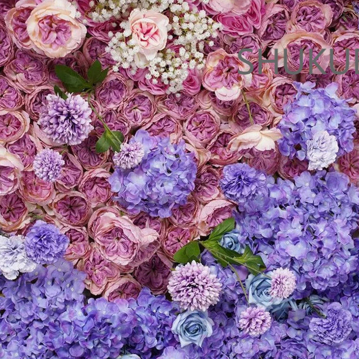 New Design Gradul Colors Flower Wall For Wedding Arrangement Event Salon Party Photography Backdrop Fabric Rolling Up Curtain Fabric Cloth