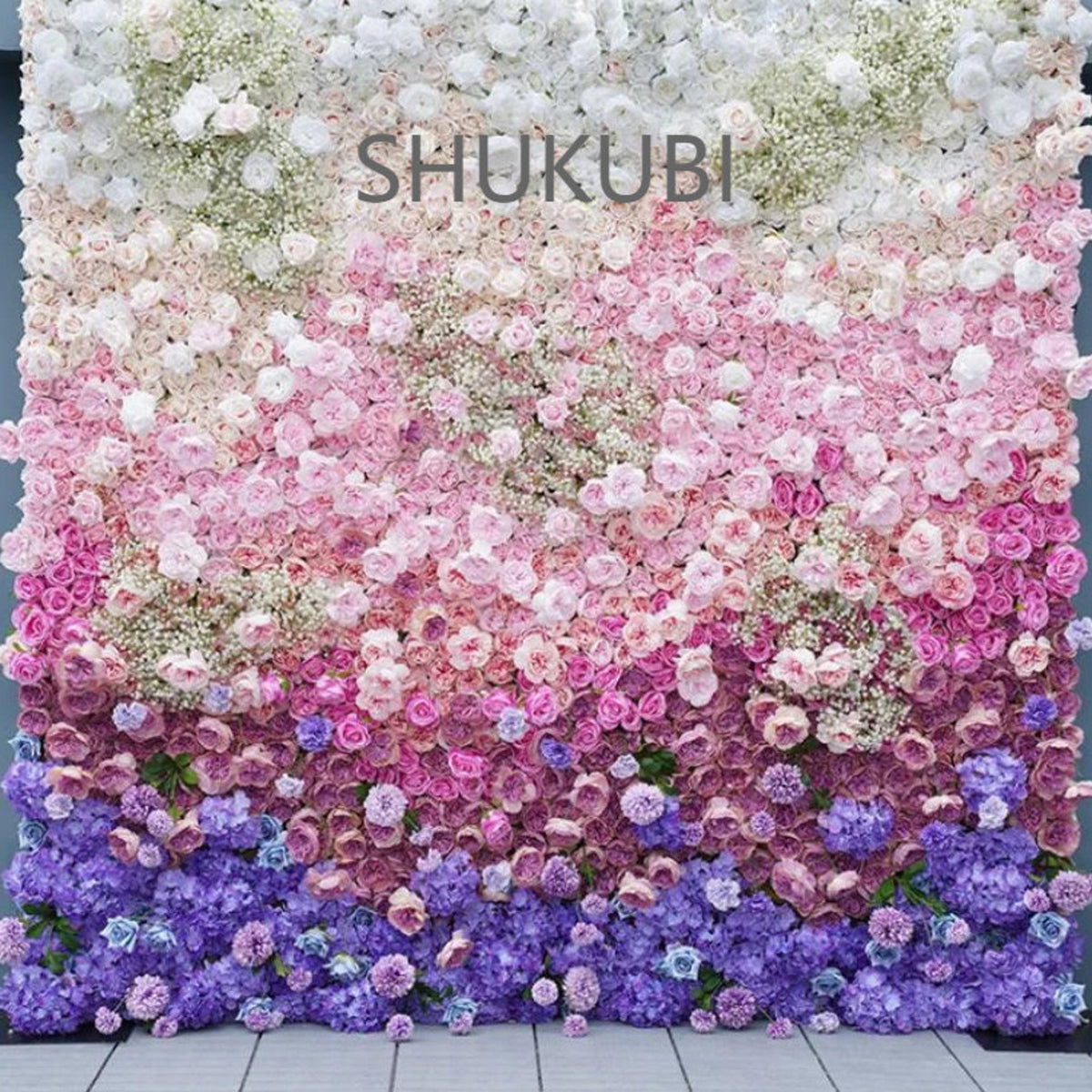 New Design Gradul Colors Flower Wall For Wedding Arrangement Event Salon Party Photography Backdrop Fabric Rolling Up Curtain Fabric Cloth