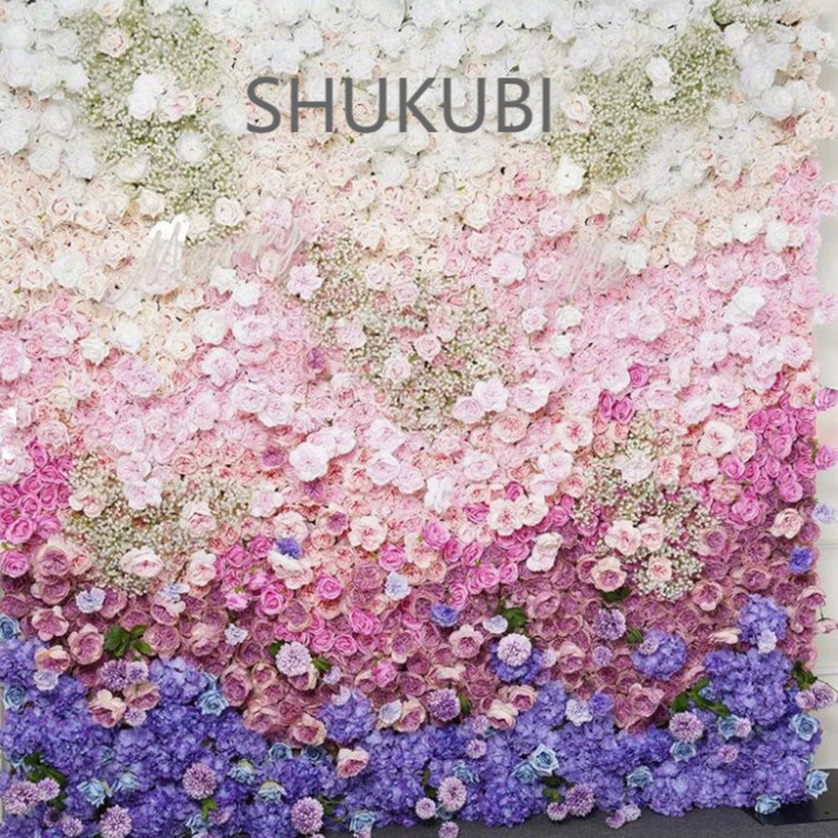 New Design Gradul Colors Flower Wall For Wedding Arrangement Event Salon Party Photography Backdrop Fabric Rolling Up Curtain Fabric Cloth