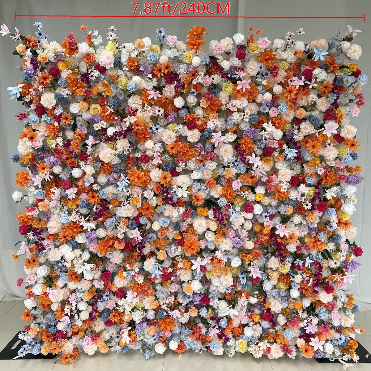 Orange Silk Flower Wall Backdrop, Wedding Decor