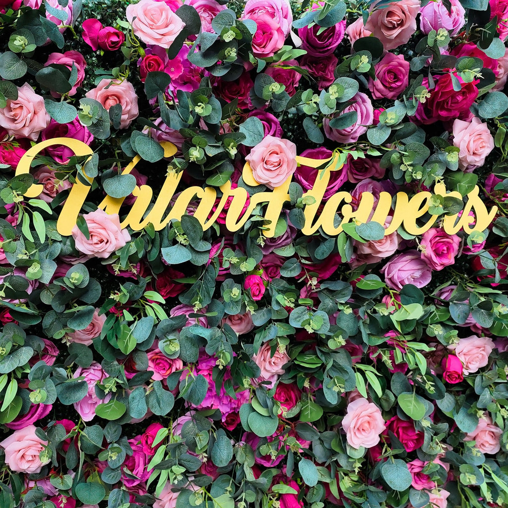 3D Magenta & Pink Flower Wall – Fabric Rose Wedding Backdrop