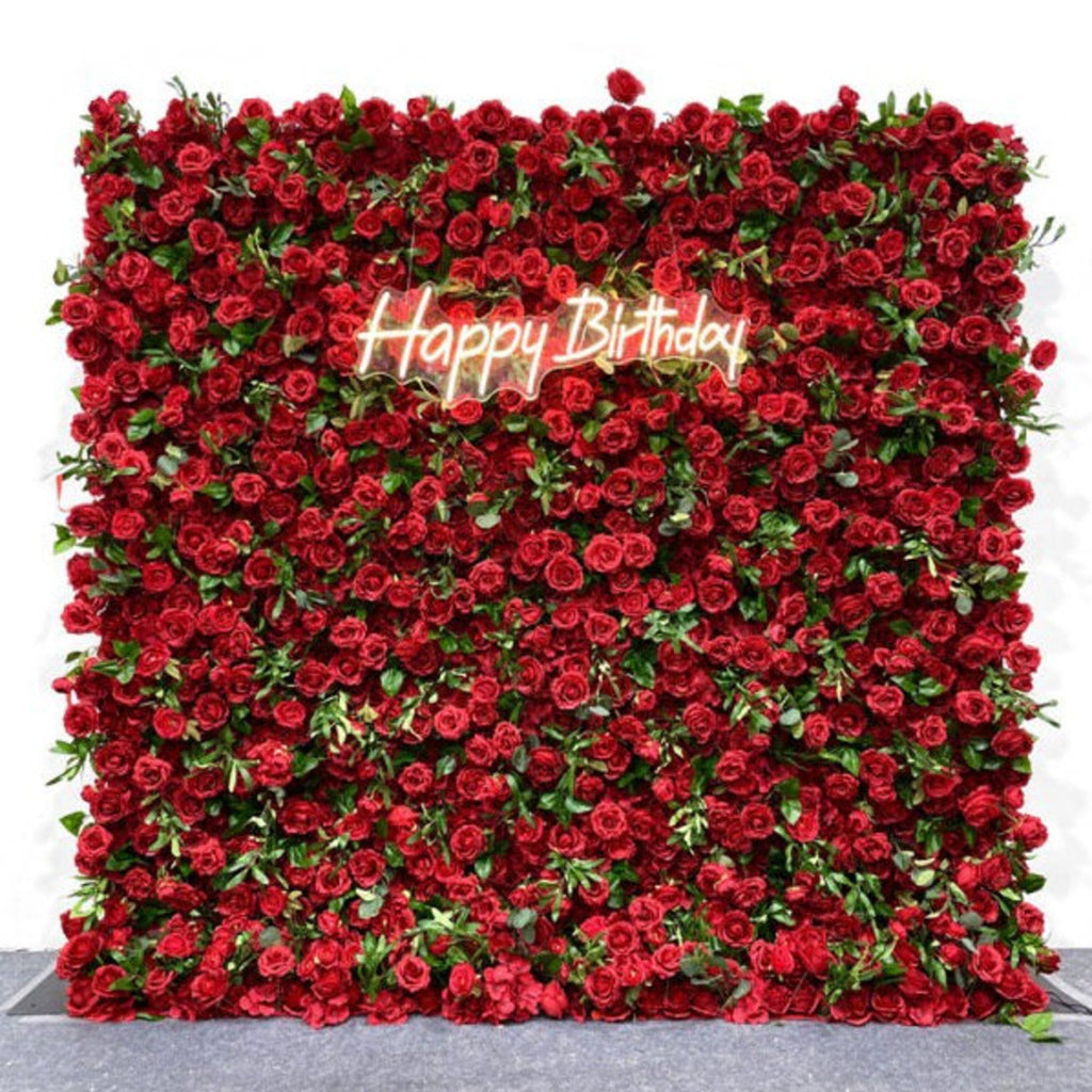Red Rose Flower Wall, Wedding Backdrop, 8x8 foot, Event Decor, Flower Backdrop, Wedding Decor, Wall Panel, Wedding Flowers, Party Decor, 3D