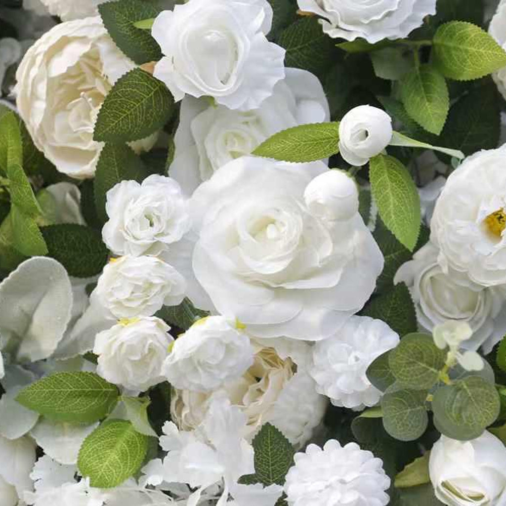 White Flower Wall Green Plants For Wedding Arrangement Event Salon Party Photography Backdrop Fabric Rolling Up Curtain Fabric Cloth US DDP