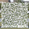 White Flower Wall Green Plants For Wedding Arrangement Event Salon Party Photography Backdrop Fabric Rolling Up Curtain Fabric Cloth US DDP