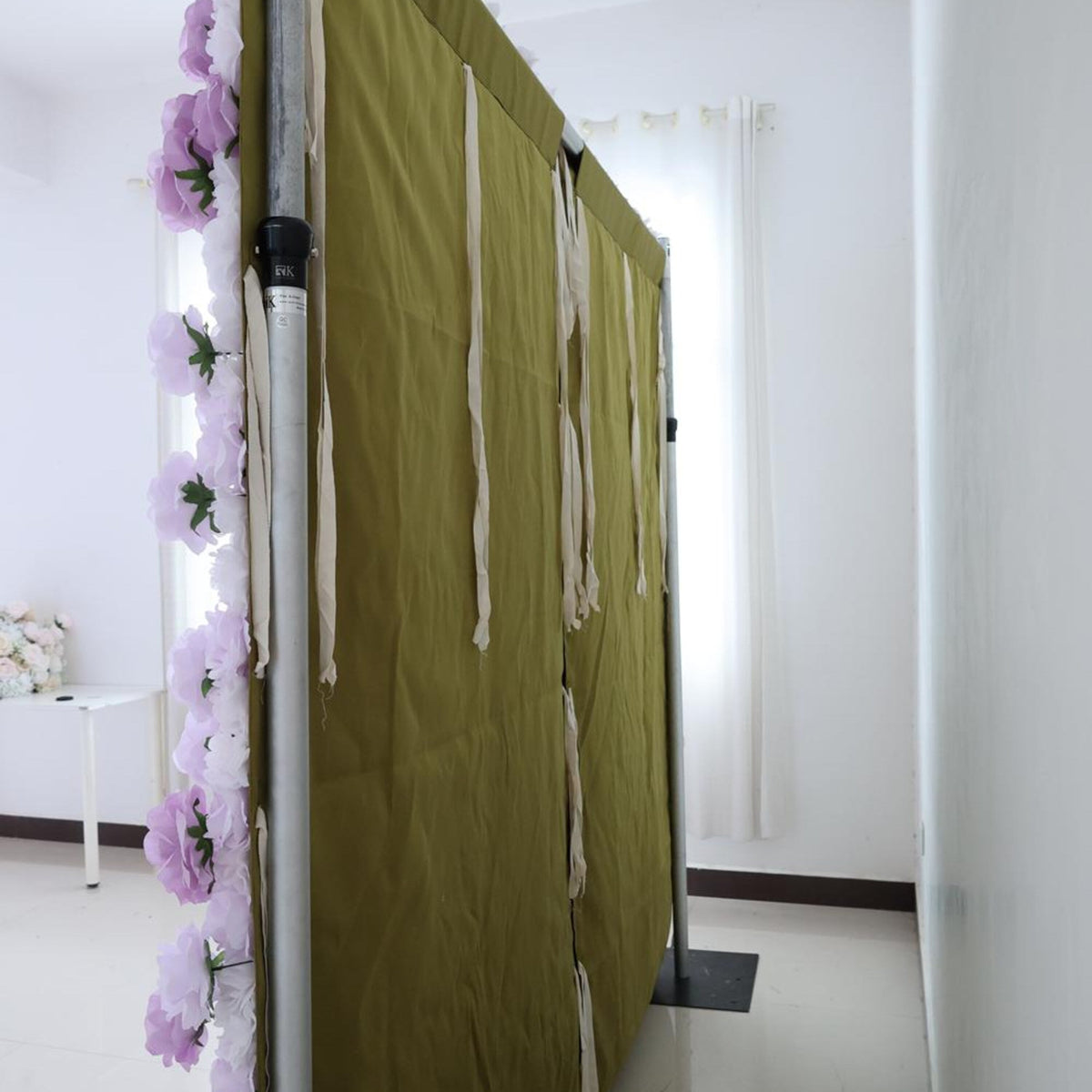 Ships from Houston/8x8ft Romantic Lilac Purple Flower Wall,Rolling Curtain Backdrop, Artificial Fabric Flower Wall for Weddings