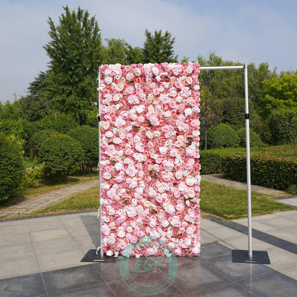 Pink Flower Wall Backdrop, Pink & White Rose Wall, Wedding Ceremony Backdrop, Bridal Shower, Baby Shower, Party Decor