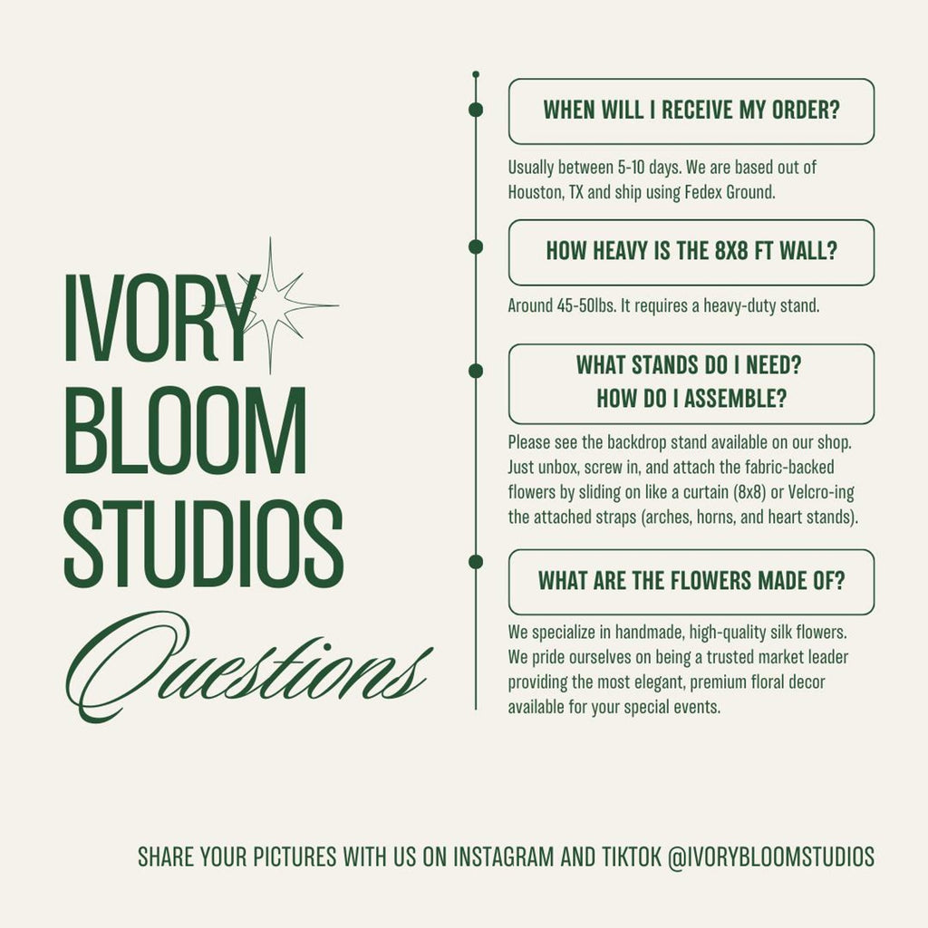 Flower Wall Backdrop [Verdant White Rose Greenery Roll-Up Fabric Panel] for Ceremony & Photo Booth