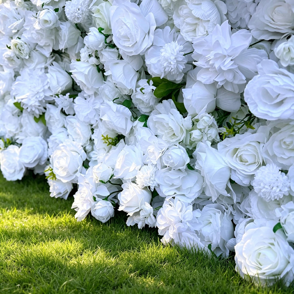 Ships from Houston | 8x8 ft 5D Rose Flower Wall, Roll-Up Fabric Floral Backdrop, Easy Setup Wedding Photo Booth Decor