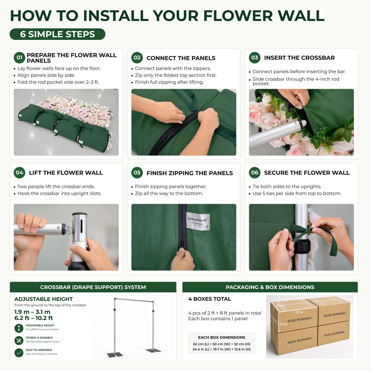 Felicity：5D Fabric Artificial rolling up curtain flower wall (Ready to ship) Free Shipping