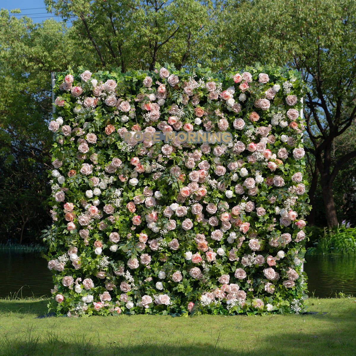 Joel：5D Fabric Artificial rolling up curtain flower wall (Ready to ship) Free Shipping
