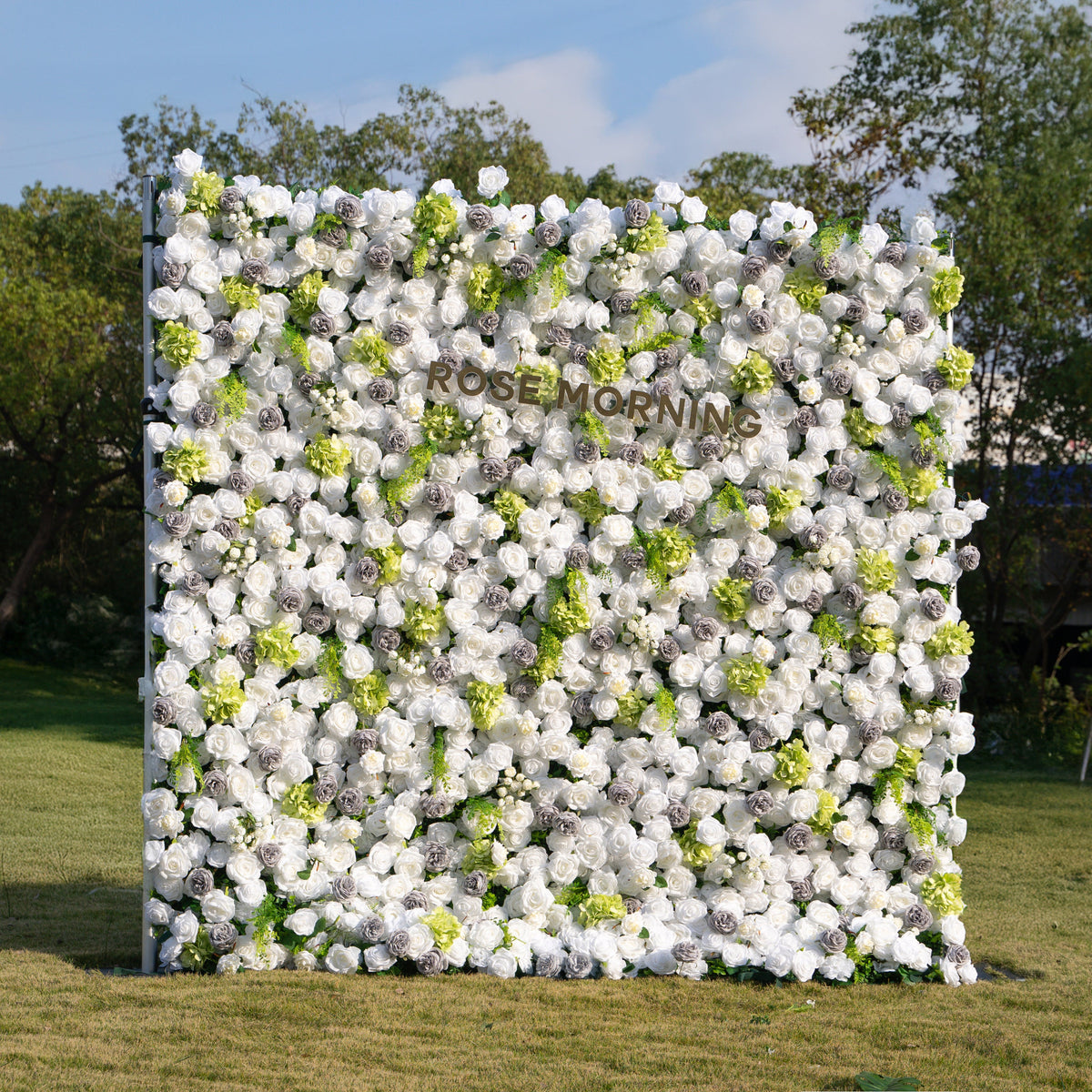 Lavinia：5D Fabric Artificial rolling up curtain flower wall Free Shipping