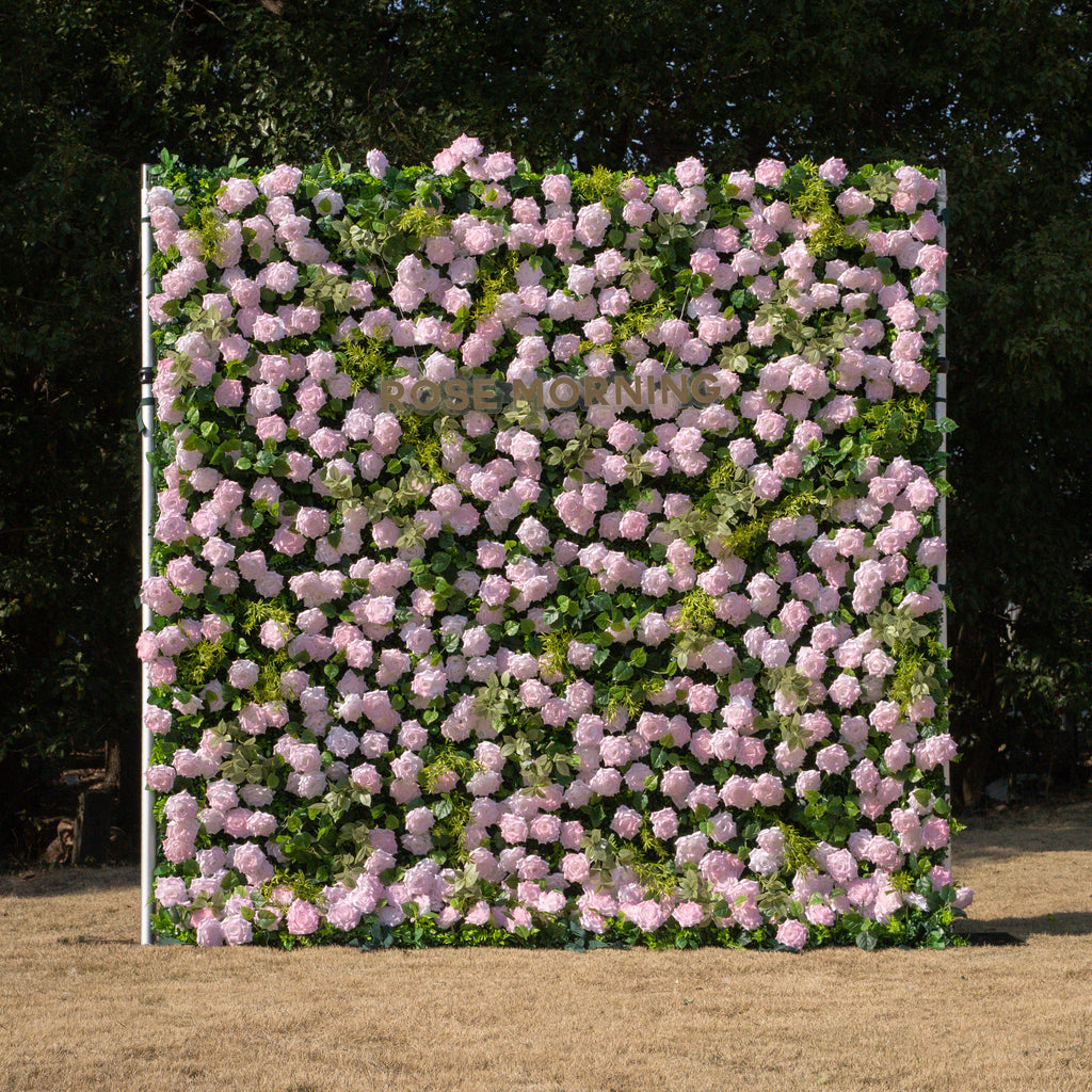 Magica：2026 New Launch-Sun-Activated Color-Changing Rose Flower Wall Backdrop (8×8) — One Wall, Two Looks: White Indoors → Blush Pink in Sunlight Free Shipping