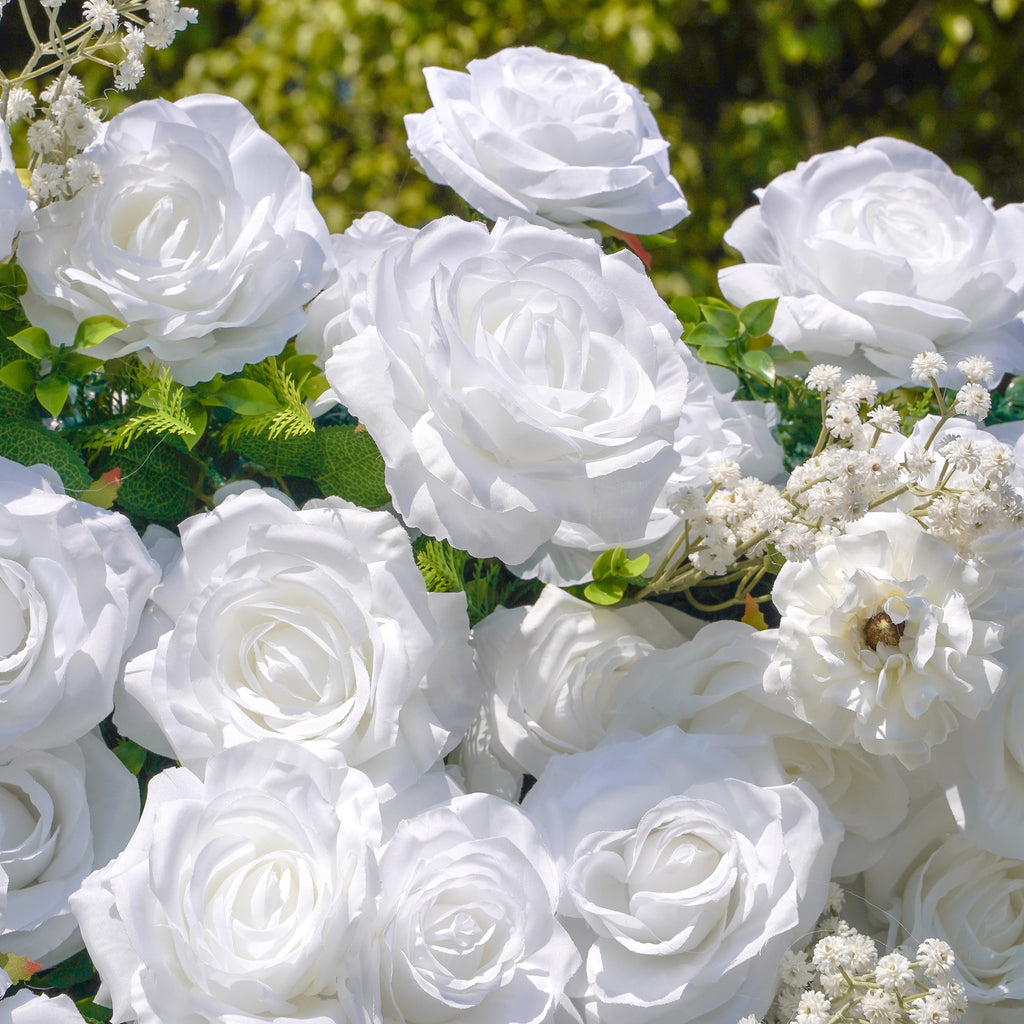 Miya：5D Fabric Artificial rolling up curtain flower wall Rose Morning