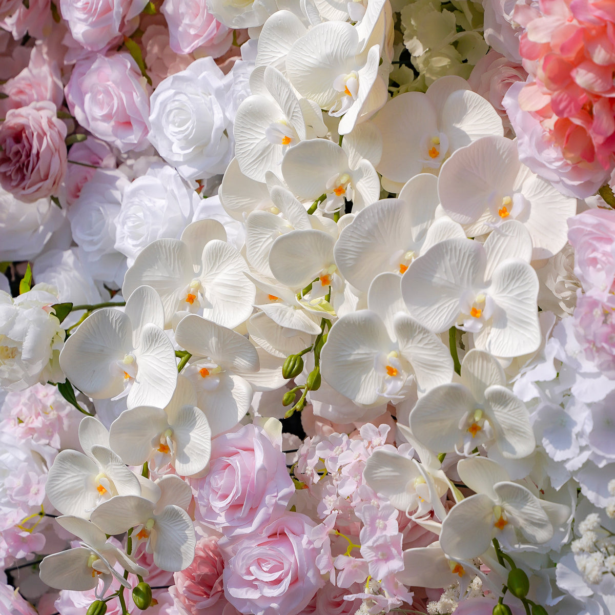 Nari：5D Fabric Artificial rolling up curtain flower wall Rose Morning