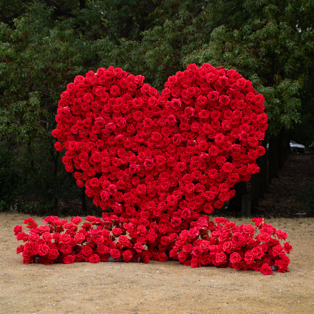 Passion: The Perfect Valentine’s Surprise Luxury 3D Red Rose Passion Heart Wall(6.2ft*6.9ft) Free Shipping