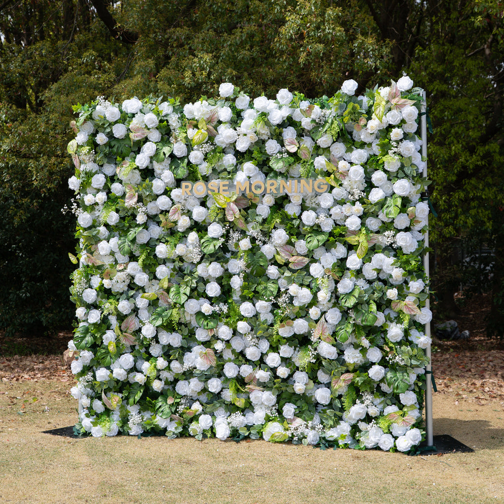 Perla：5D Fabric Artificial rolling up curtain flower wall Free Shipping