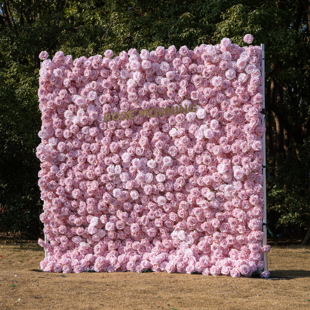 Promise：3D Fabric Artificial rolling up curtain flower wall Free Shipping