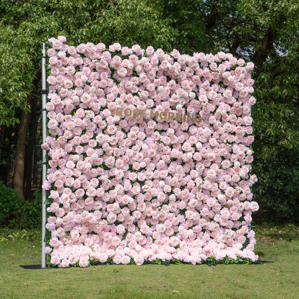 Querido：3D Fabric Artificial rolling up curtain flower wall Free Shipping
