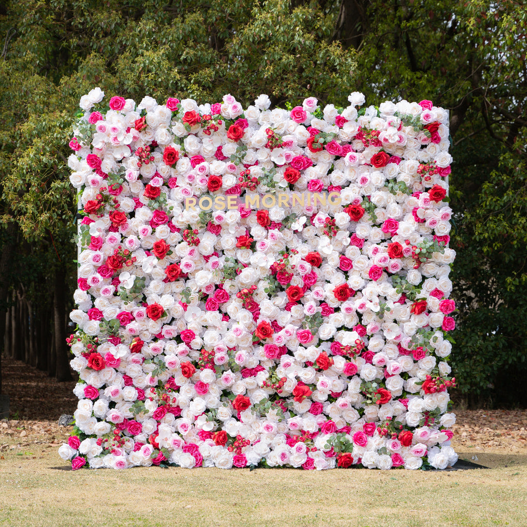 Tami ：5D Fabric Artificial rolling up curtain flower wall Free Shipping