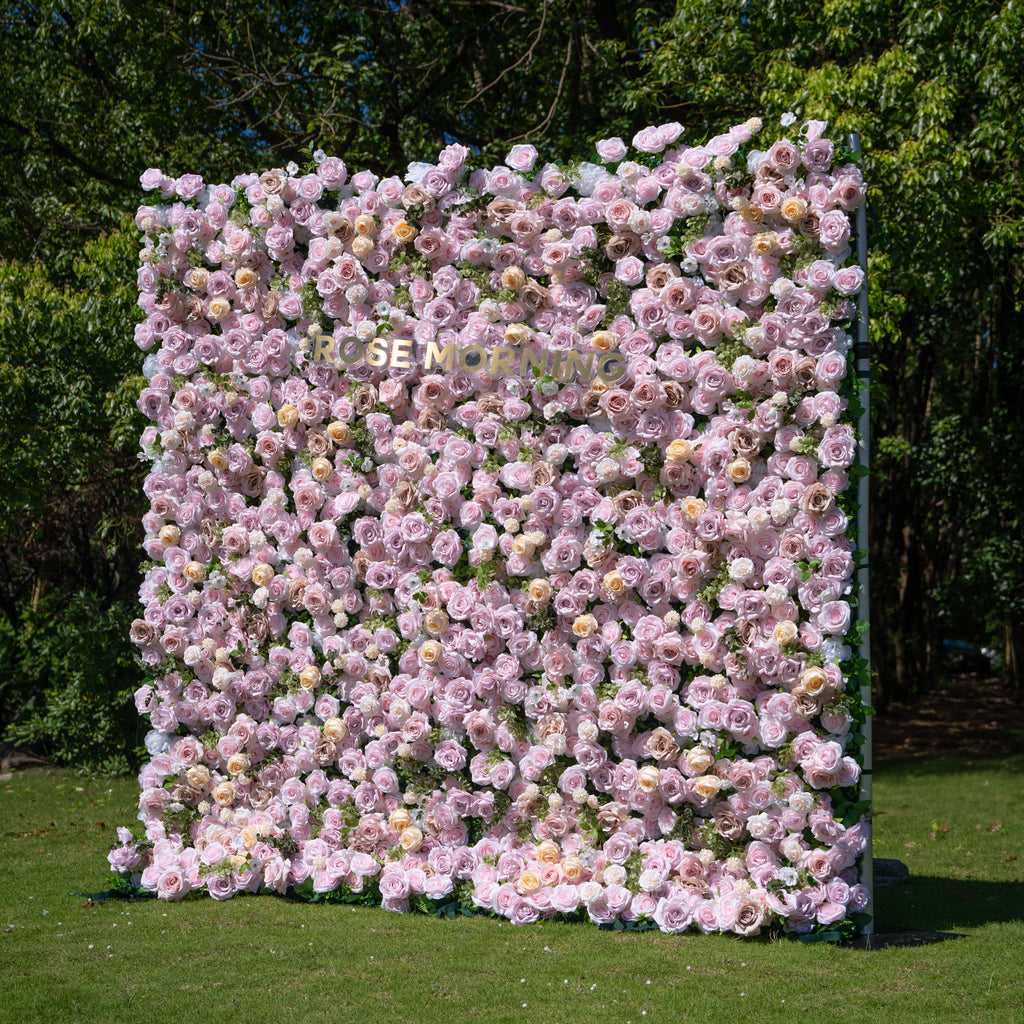 Ti Amo：4D Fabric Artificial rolling up curtain flower wall Free Shipping