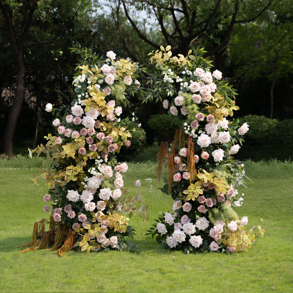 Zucca - Pumpkin Orange Autumn Floral Arch with Frame for Fall Wedding Party Backdrop
