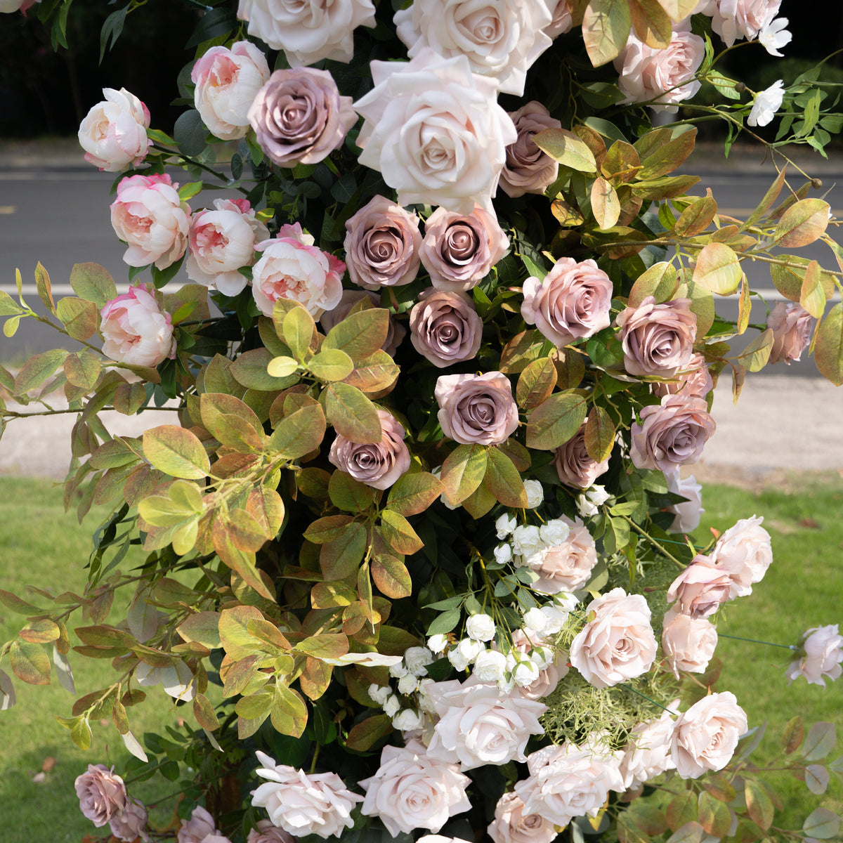 Zucca - Pumpkin Orange Autumn Floral Arch with Frame for Fall Wedding Party Backdrop